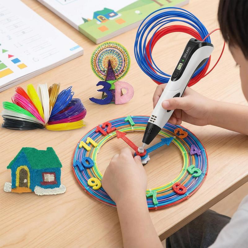 Children's gifts, children's toys Colorful USB-C Charging 3D Printing Pen - Third Generation Professional 3D Pen for Kids - Latest Upgraded Version with Stable Design for Puzzle & DIY Drawing