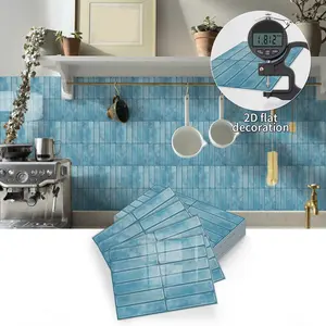 10 pieces self-adhesive peel and stick realistic tiles splashback, rectangular bathroom wall tiles, waterproof, oil-proof, suitable for kitchen, bathroom, wall tiles, 23 cm x 17 cm