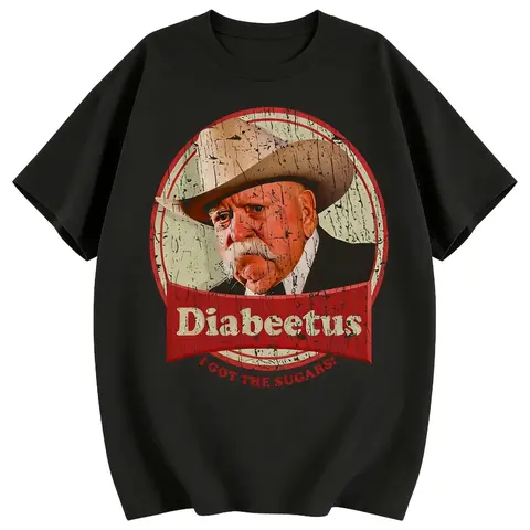 Summer T Shirts New Stylish Retro Diabeetus Print for Men Women Couple Fashion T-Shirt Short Sleeve Crew Neck Fitted Casual Classic