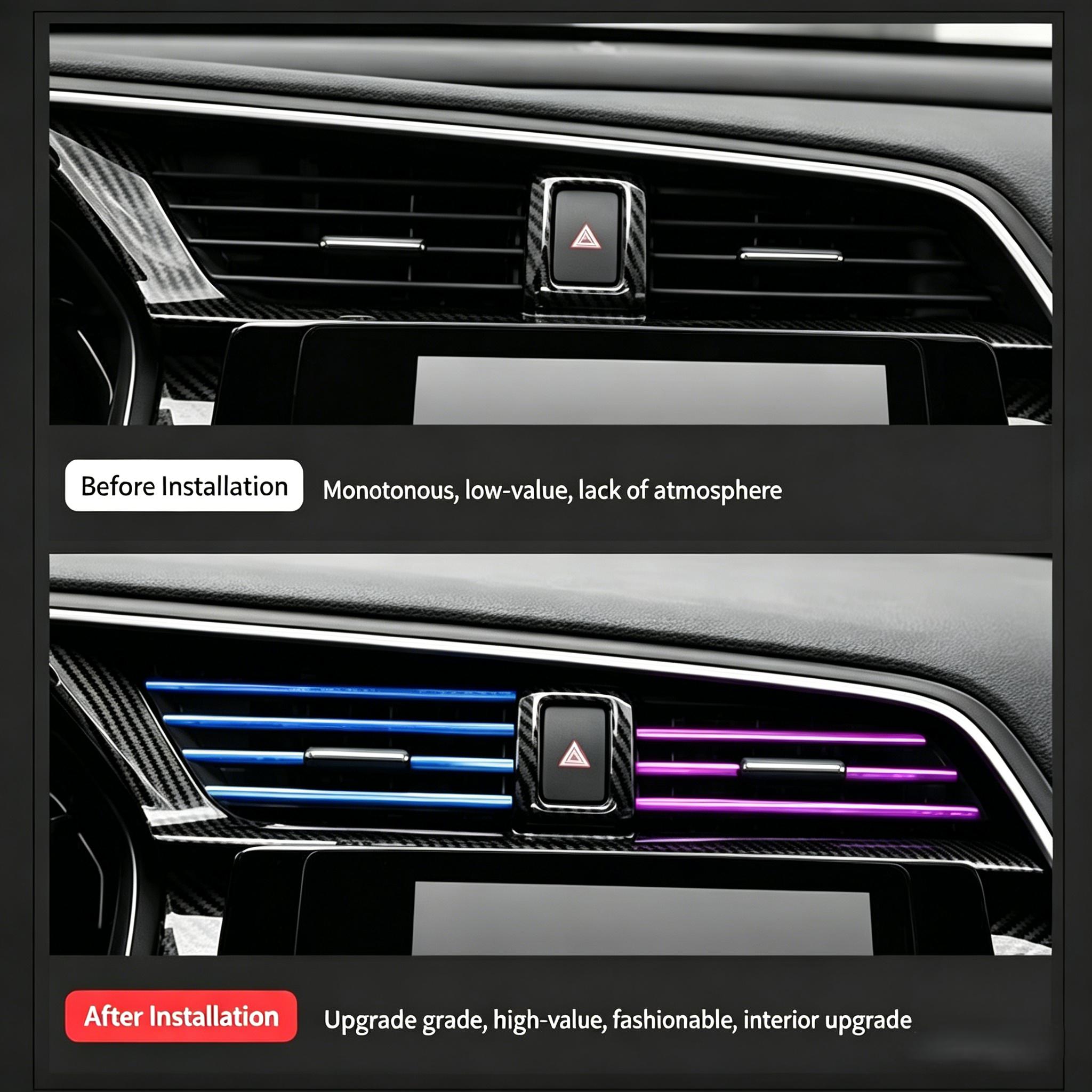 Car Air Vent Trim Strips Universal Fit Car Interior Decor Accessories Easy Install Colorful Air Conditioner Vent Decoration Cool Car Gadget for Car Lovers & Styling Enthusiasts