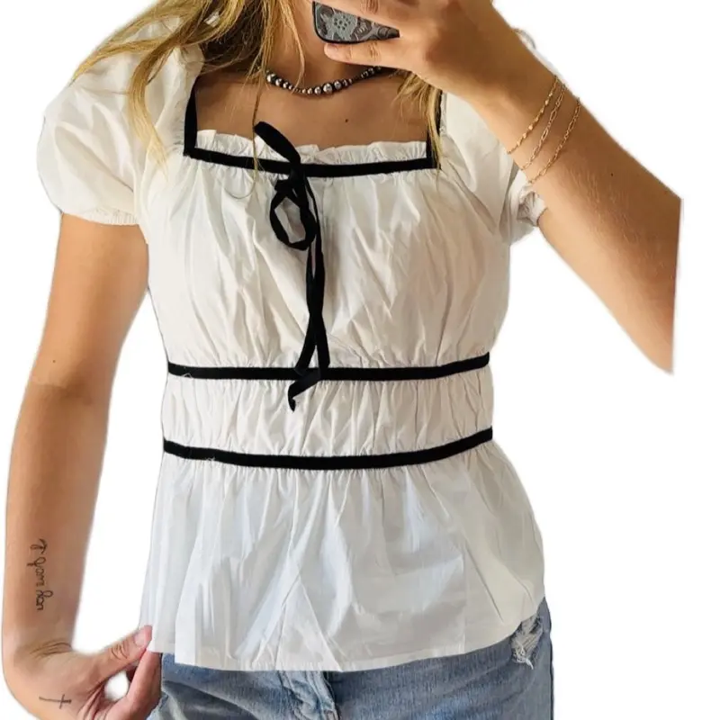 White Ribbon Top