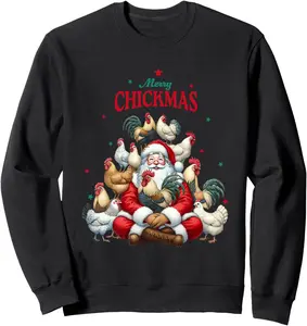 Funny Christmas Chicken Merry Chickmas Sweatshirt