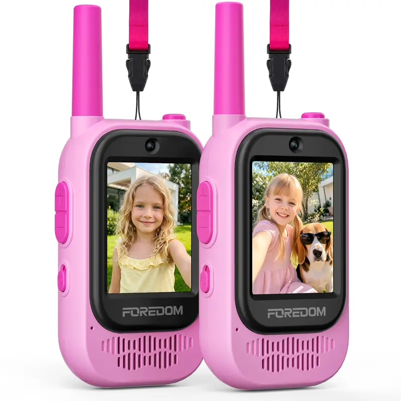 FOREDOM Video Walkie Talkies for Kids, Rechargeable Video Intercom Kids Toys with Camera Music Real-Time HD Screen for Boys Girls Ages 3-12