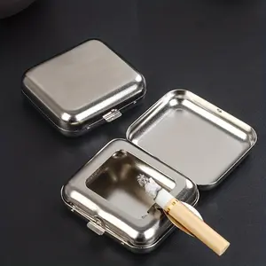 Mini Metal Ashtray, Portable Small Ashtray, Outdoor Pocket Ash Box, Creative Car Cigarette Accessories