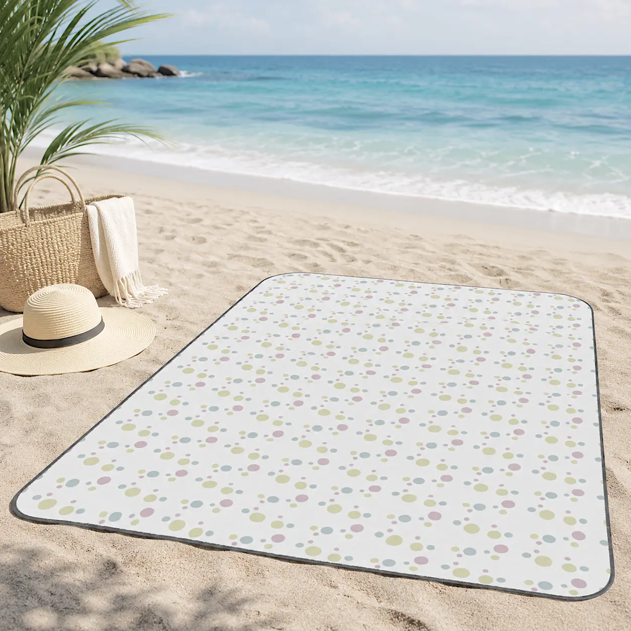 Confetti Dotted Picnic Blanket | Water Resistant Beach Blanket