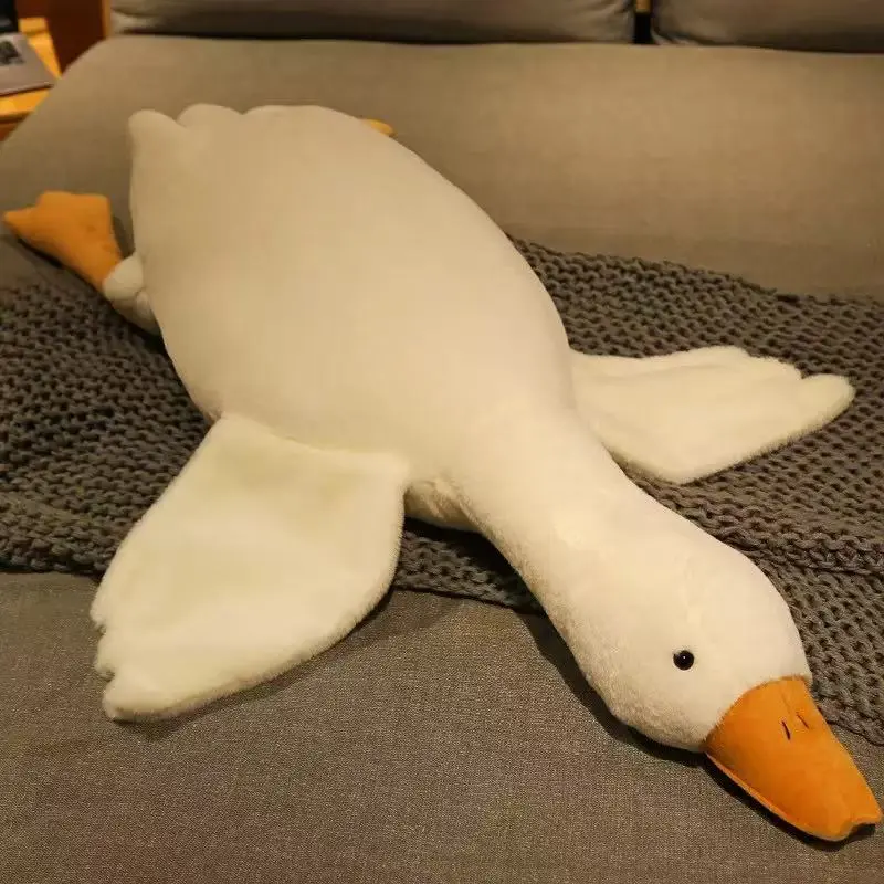 Giant White Goose Plush Pillow Soft Lying‑Down Big Goose Stuffed Animal Large Body Hug Pillow Multi‑Sizes for Bed Sofa