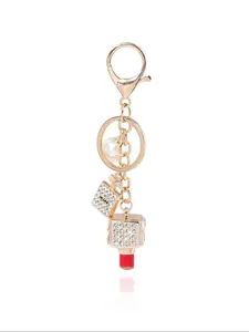 Cute Lipstick & Perfume Bottle Design Keychain, Fashionable Keychain for Women & Girls, Trendy All-match & Exquisite Keychain for Birthday Gift