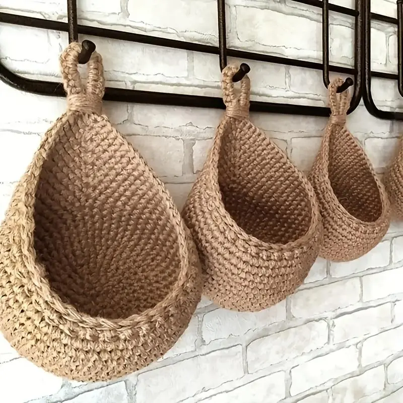 Country Style 3-Piece Woven Bread Baskets - Everyday Baskets, Kitchen Storage Organizer for Home Use