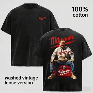 Vintage Washed 100% Cotton Construction Worker Graphic T-Shirt for Men Women, Funny Tool Box Print Tee, Industrial Workwear Style Unisex Shirt, Oversized Loose Fit Crewneck, Casual Streetwear Tough Guy Top