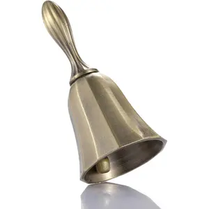 Super Loud Solid Brass Hand Call Bell for Ringing at Wedding, Hand Bells for Seniors Bedside, Teacher Classroom Bell, Dinner Bell, Tibetan Bells, Meditation Bell,  for Bedridden  Mom