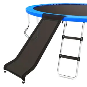Trampoline Ladder Slide Kit, Universal trampoline ladder & Slide 2 step wide trampoline safety ladder stairs and strong tear resistant trampoline slide