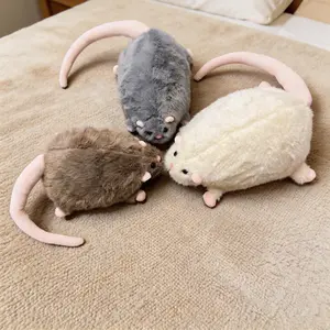 Cute 40cm Flower Branch Rat Plushie Cuddly Stuffed Animal Soft Toy Kawaii Doll for Kids Girls Birthday Christmas Gift