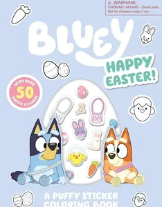 Bluey: Happy Easter! A Puffy Sticker Coloring Book: With Over 50 Puffy Stickers   Paperback – Sticker Book, January 21, 2025