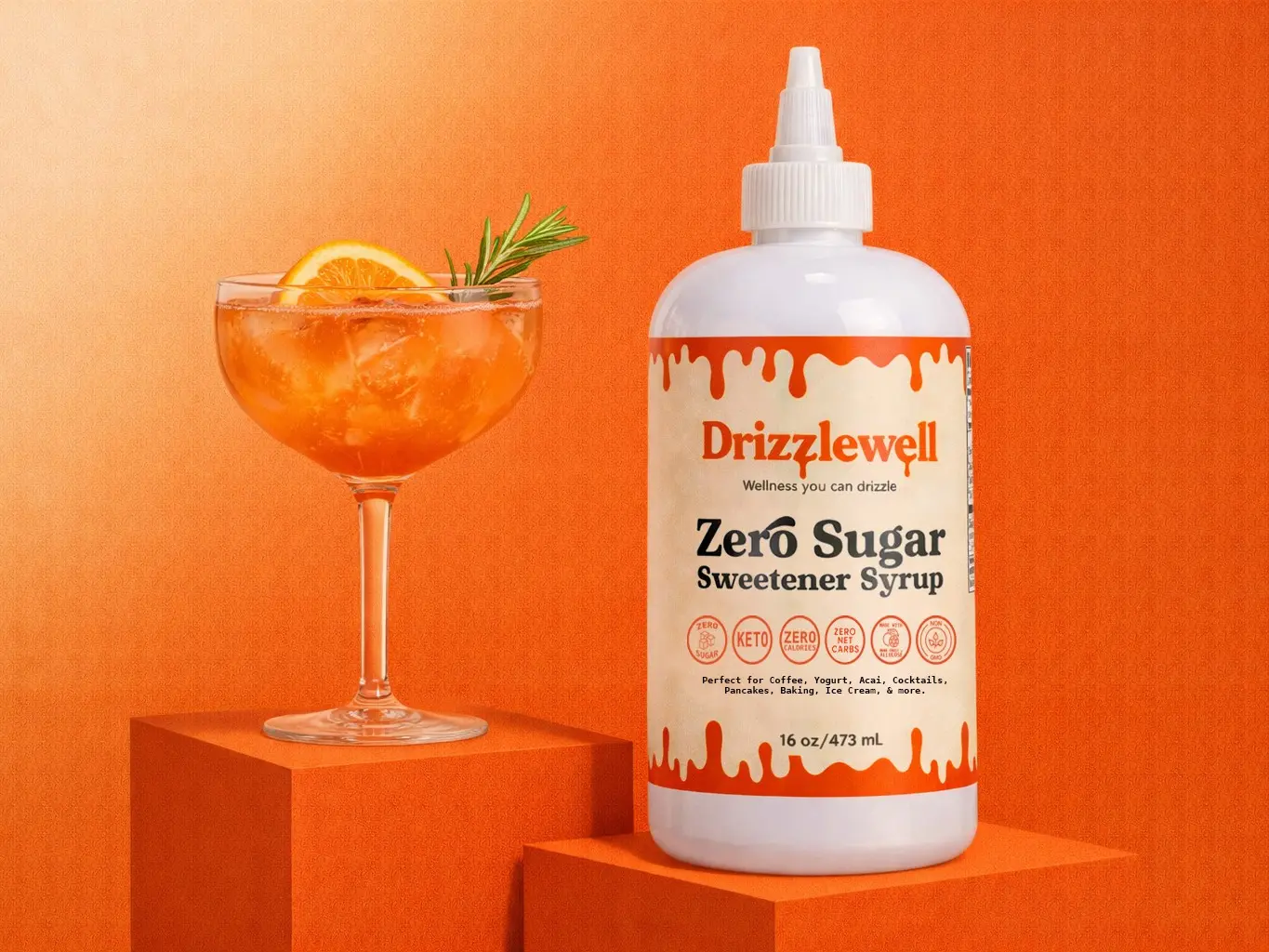 Drizzlewell Sugar Free Sweetener Syrup (Allulose + Monk Fruit