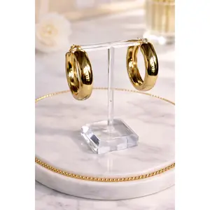 XL 1.8” Gold Plated High Polished Hoop Earrings