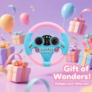 Toy Suction Cup Large Simulated Co-Pilot Music Steering Wheel Musical Light Up Indoor Baby Early Education Intelligence Enlightenment Toy