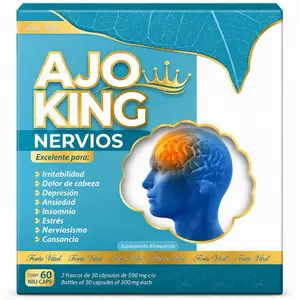 Ajo King Nervios Natural Herbal Supplement Capsules for Stress Relief & Relaxation Support – 60 Capsules