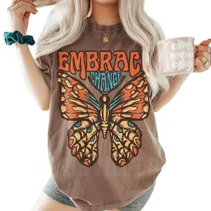 Comfort Color Embrace Change Tee, Butterfly Tee, Boho Shirt, Comfort Colors Tee, Vintage Inspired Cotton T-shirt, Unisex Tee, Comfort Colors T-shirt