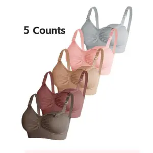 Maternity Solid Color Nursing Bra, Comfortable Breathable Adjustable Hook & Eye Closure Pregnancy?Nursing Bra, Maternity Underwear for All Seasons, Postpartum Essentials peng