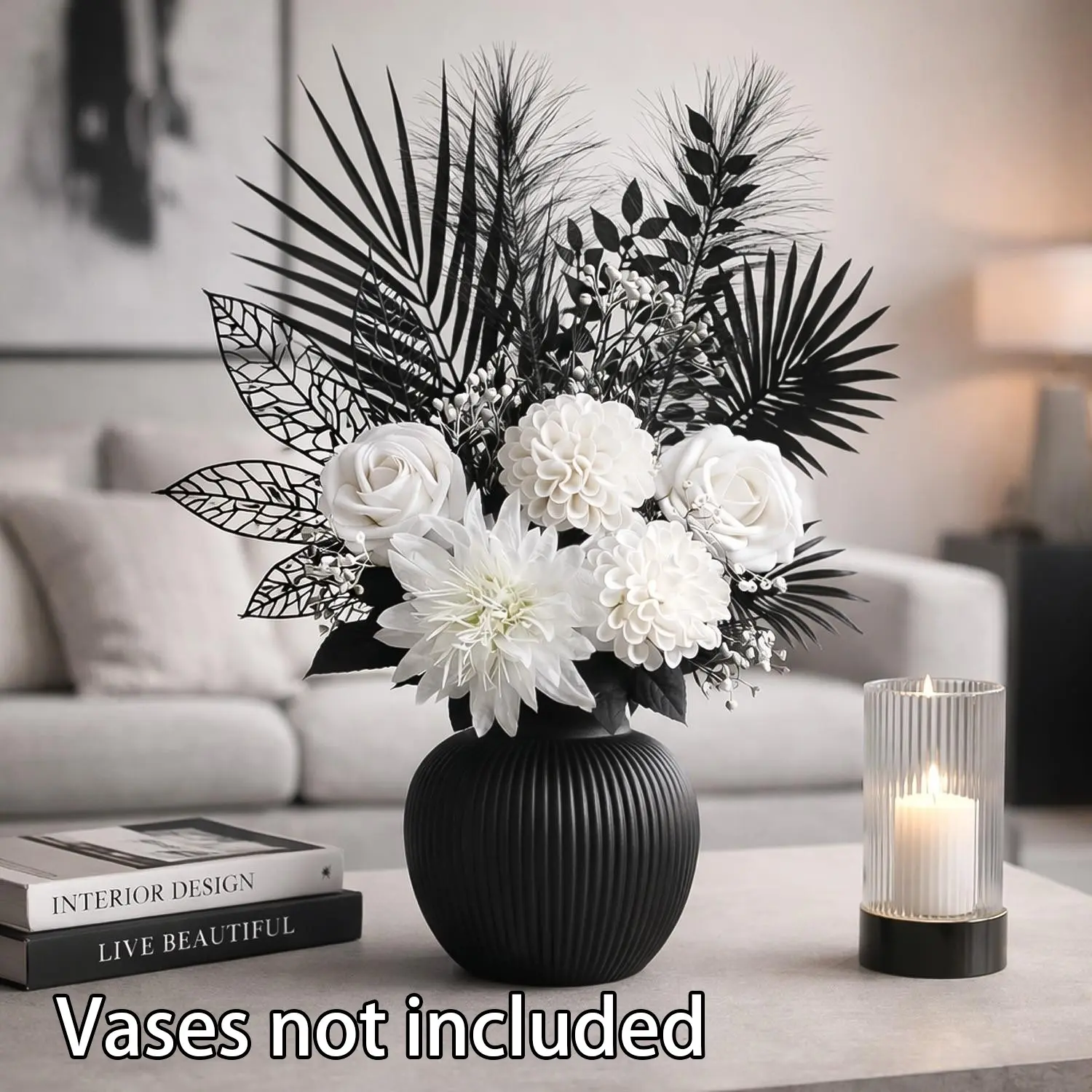 Modern Minimalist Fake Flower Arrangement Set, & Design, No Maintenance Required, Perfect for Living Room Decor, Home Decoration, Fake Floral Decor, Artificial Flowers