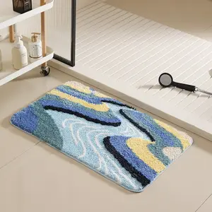 Anti Slip Bathroom Floor Mat, Plush Material, High Water Absorption, Ultra Soft Fluffy, Suitable for Showers and Bathtubs