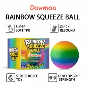 Rainbow Squeeze Ball Fidget Toy | Stress Relief Sensory Ball for Kids & Adults, Soft Foam Decompression Toy, Perfect Gift for Anxiety & ADHD