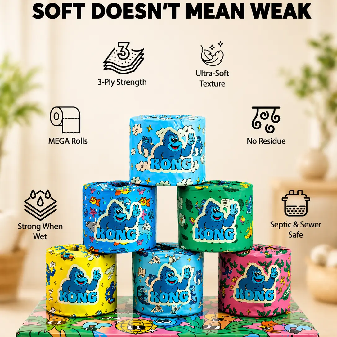 100% Premium Bamboo Toilet Paper