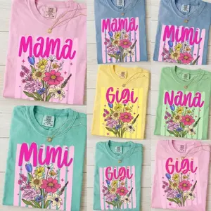Comfort Colors Custom Mama Floral Shirt – Vintage Wildflower Graphic Tee, Mama, Mimi, Nini, Gigi, Nana,Mother’s Day Gift for Mom