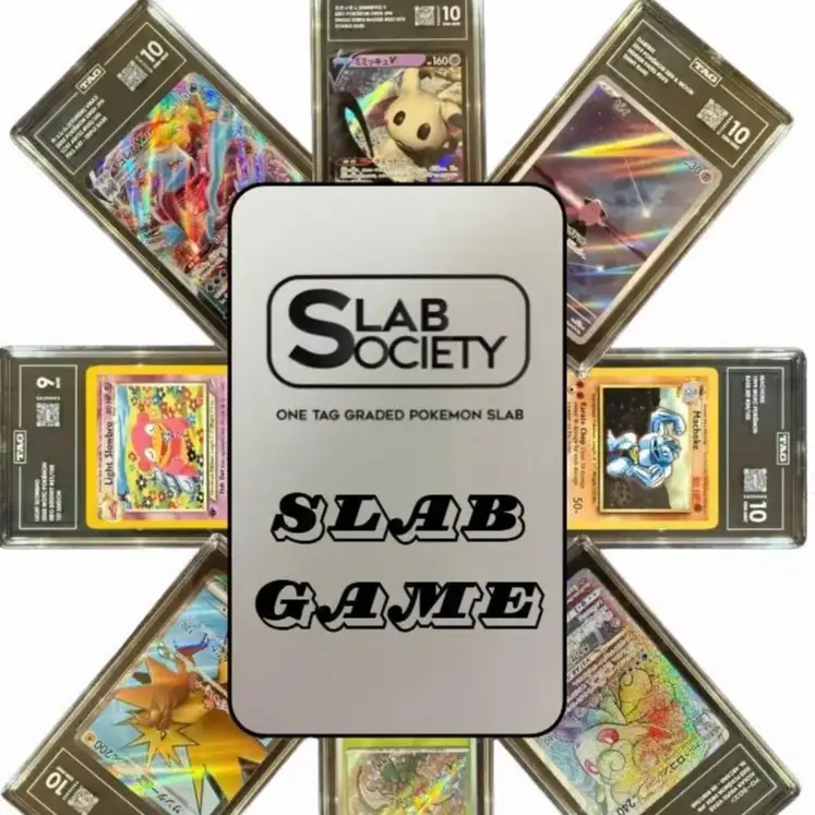 1 TAG Graded Pokémon Slab Game Pull- Slab Society Filthy Hits Slab Game - Live Rip Ready - 3 Big Chase Cards - Collectors' Delight