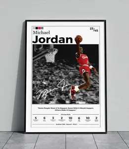 Michael Jordan Metal Poster Print Unframed | Basketball Gift | Man Cave  | Sports Wall Art | Wall Poster | Gift For Him Poster 4