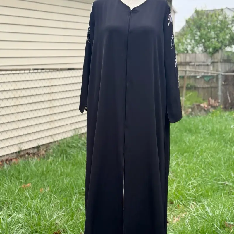 Royal Black Crepe Abaya
