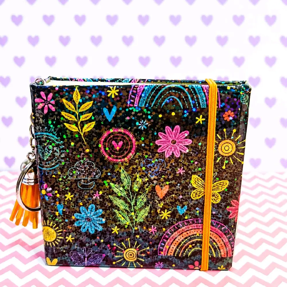 Midnight Sparkle Bloom sticky note cover