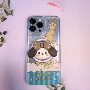 Cute Cartoon Magnetic Desktop Phone Stand, Height Adjustable & Rotatable