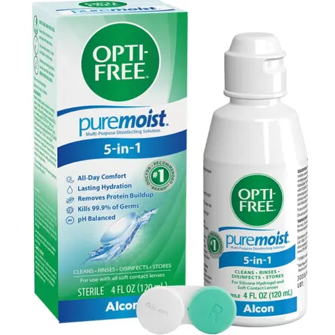 OPTI-FREE Puremoist Multi-Purpose Contact Lens Solution, 4 Fl Oz