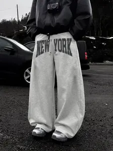 New York Letter Print Casual Jogger Pants, Perfect Comfortable Drawstring Design, Multi-Functional for Hiking & Outdoor Activities, Casual Sports Trousers