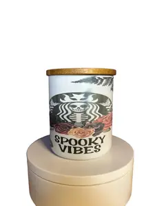 Spooky Vibes Decorative Scented Soy Wax Sublimation Candle *Imperfects