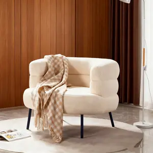 Fluffy Vanity Chair,Vanity Stool with Back,Modern Accent Chair with Cozy Soft Padded,Comfy Chair,Reading Chair,Armchair,Chair for Bedroom/Living Room/Dressing Room/Home Office C-Shaped Armchair with Golden Legs