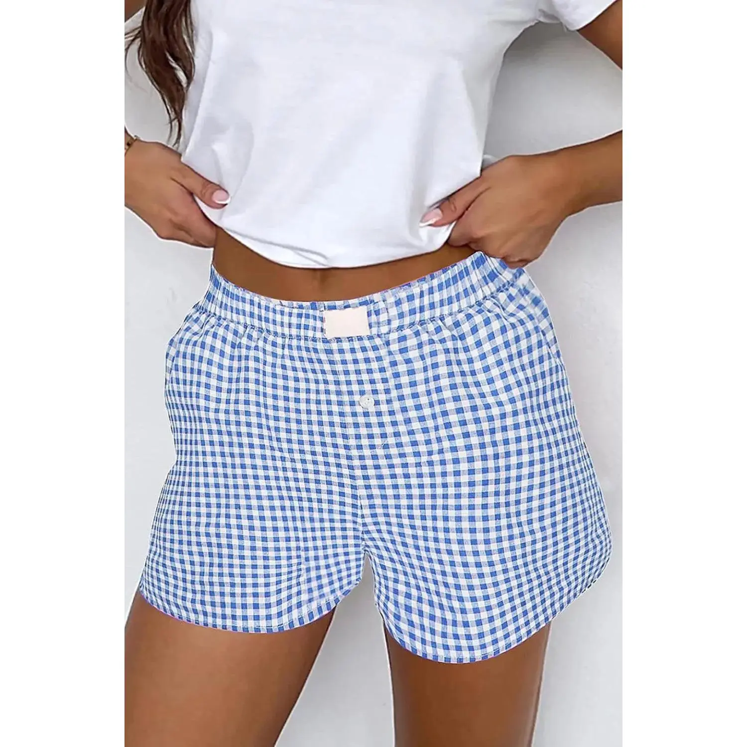 Sweet & Stylish Gingham High-Waist Shorts