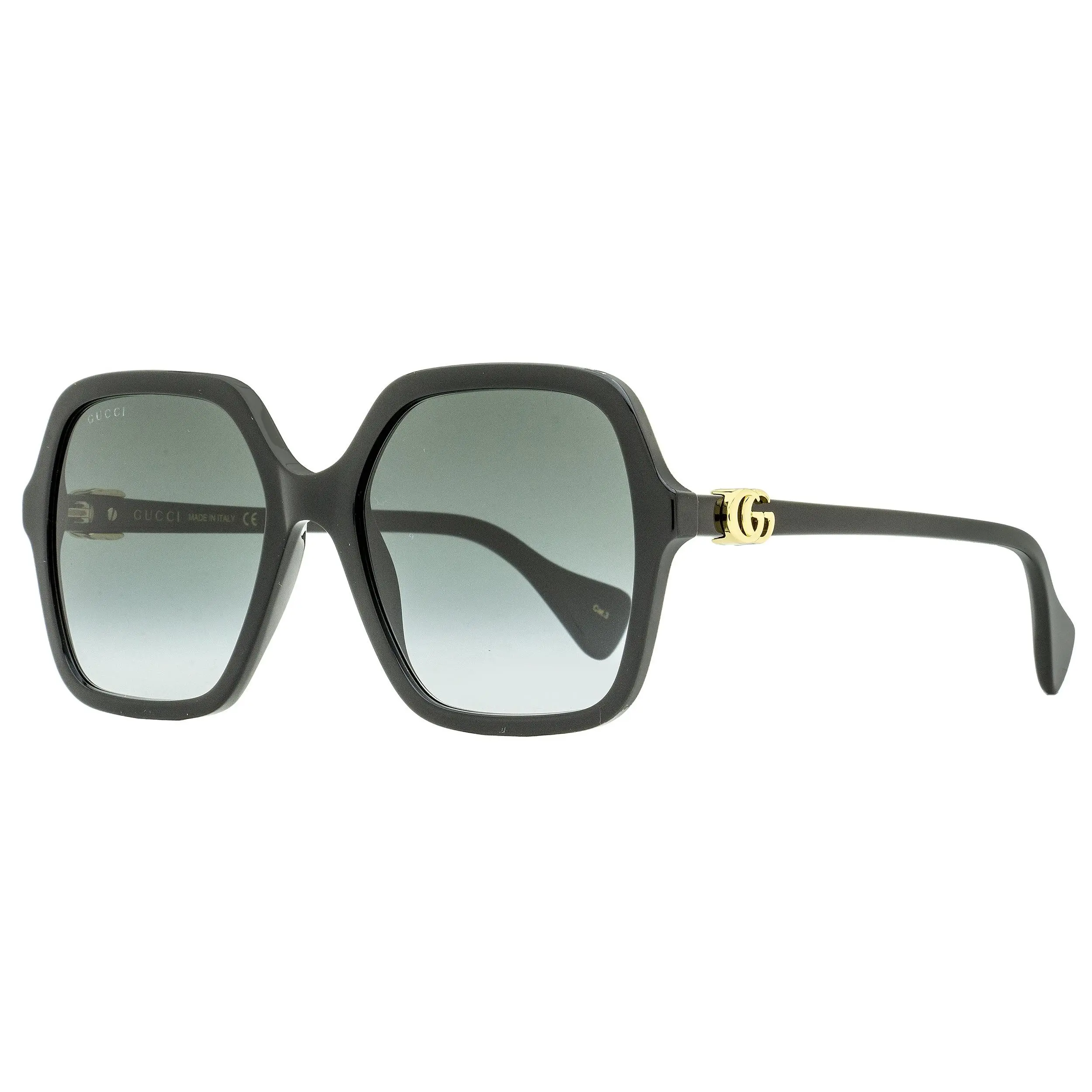 Gucci Square Frames Sunglasses - GG1072S 001 Black/Gold, 56mm, High Quality Luxury Acetate Stylish Fashion Accessories, Acetate Sunglasses, High Quality Sunglasses