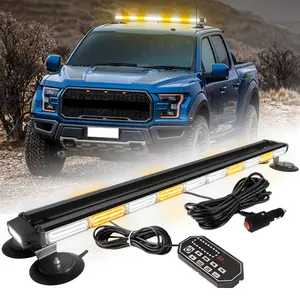 42" Roof Top Strobe Light Bar With Controller Emergency Traffic Advisor Lights, Double Side Warning Safety Flashing w/Magnetic Mount for Construction Vehicles Plow Trucks Pickup