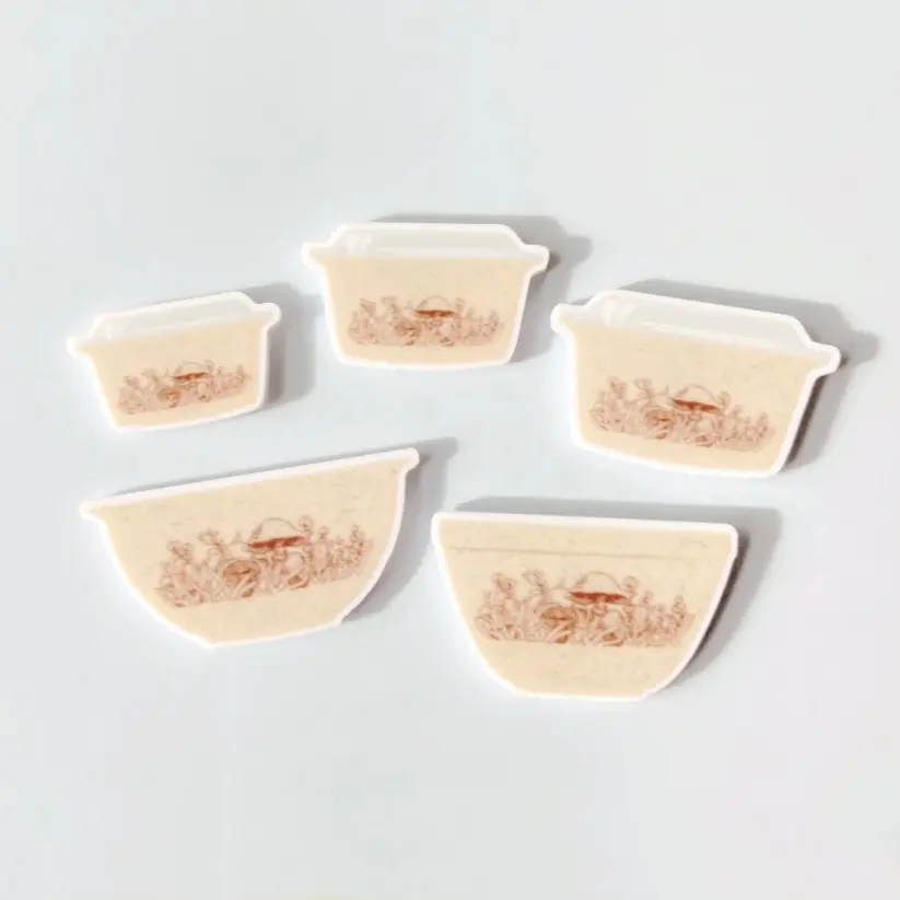 Pyrex Forest Fancies Fridge Magnets | Mushroom Pyrex | Mushroom Magnets | Forest Fancies Pyrex Mushroom Magnets for Home or Office Decor Gift Set
