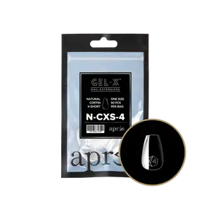 APRES Gel-X Natural Coffin Extra Short 2.0 Refill Bag Size 4