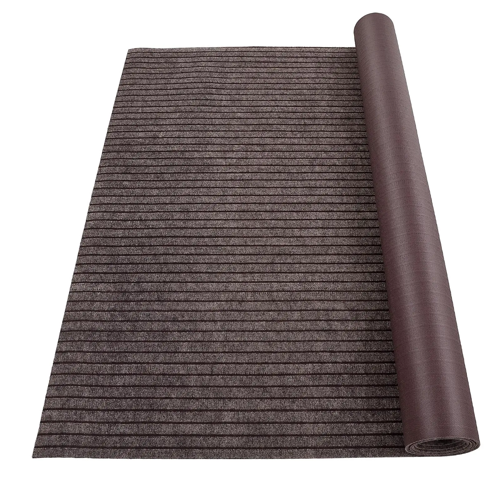 Stripe Brown Marine Carpet, Marine Carpet, 6FT*23FT Boat Carpet Rugs, Indoor/Outdoor Rug, for Patio Deck, TPR Non-Slide, Water-Proof,for Outdoor, Camping