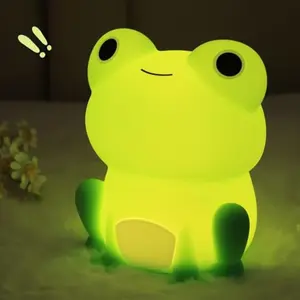 Frog Night Light for Nursery – Rechargeable & Dimmable Bedside Lamp with Touch Control, Portable Kids Gift for Girls, Boys & Babies, Perfect Birthday, Christmas & Holiday Gift