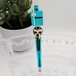 Handcrafted Nurse & Co Bling and Beaded Pen with Dangling Bow with Black Ink Decorative