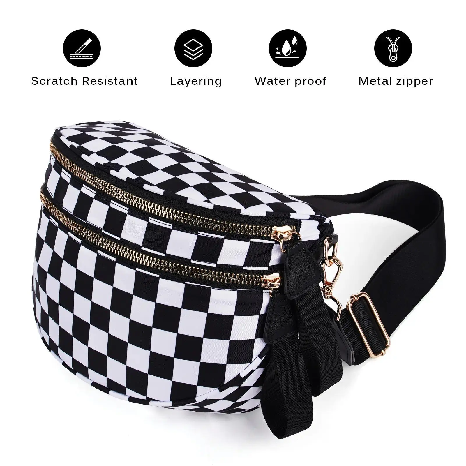 CN6030 Checkered Crossbody Bag Nylon Bum Bags for Women Spacious Handbags Purse Fanny Packs with Shoulder Strap TikTokShopHolidayHaul CN6030 Checkered Crossbody Bag Nylon Bum Bags for Women Spacious Handbags Purse Fanny Packs with Shoulder Strap TikTokShopHolidayHaul