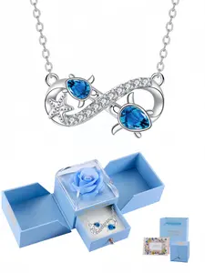 Starfish Turtle Birthstone Pendant Necklace, Gift for Daughter Girlfriend Birthday Christmas, Casual Style Jewelry, Hypoallergenic Jewelry