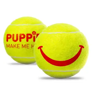 Happy Tennis Ball | Neon Green Dog Toy | Perfect Gift Add-On for Dog Lovers