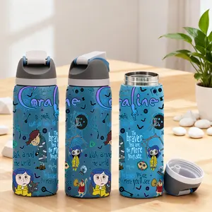 1 Pc 19/32oz insulated mug tumbler, Leakproof Insulated Tumbler, double wall leak-proof vacuum cup for hot cold drinks, thermal mug keeping warm 12 hour/ cold 24 h, graphic style, ideal gift for women men, perfect for travel office home