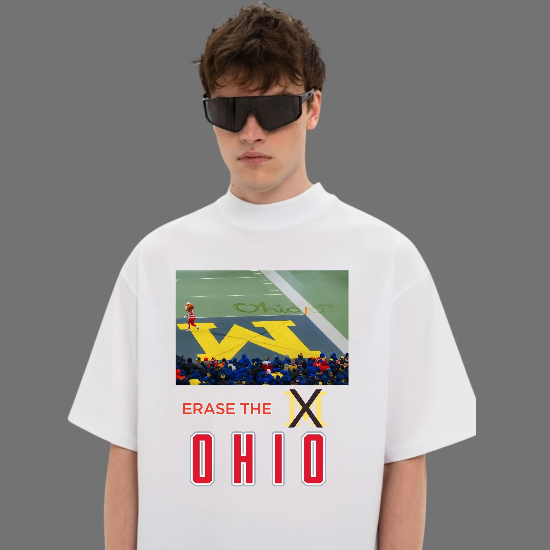 ERASE THE X OHIO Football Rivalry T-Shirt - College Sports Fan Tee Fashion Cotton, Full Colors, Full Sizes, For Men, For Women